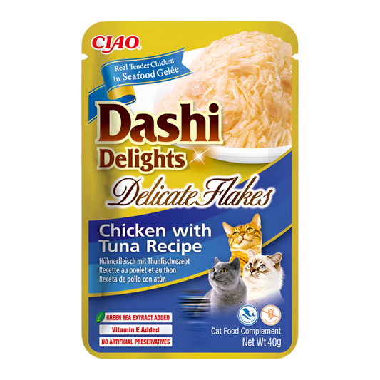 Inaba Dashi Delicate Flakes pollo con atún 40g para gatos