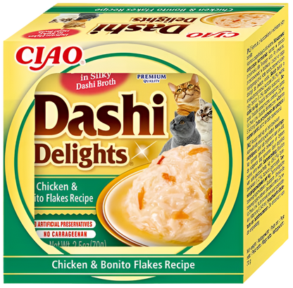 Inaba Dashi Delights pollo con copos de bonito 70g para gatos