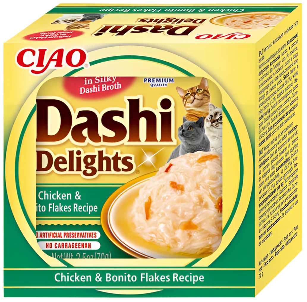 Inaba Dashi Delights pollo con copos de bonito pack 6x70g para gatos