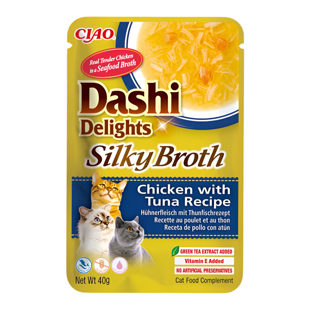 Inaba Dashi Silky Broth pollo con atún 40g para gatos
