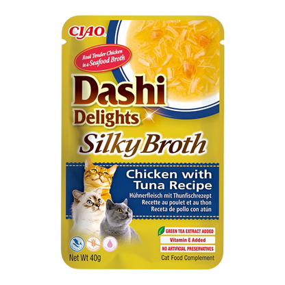 Inaba Dashi Silky Broth pollo con atún 40g para gatos