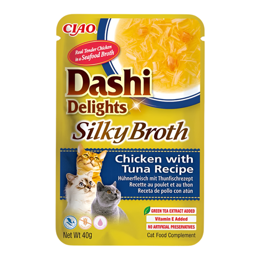 Inaba Dashi Silky Broth pollo con atún 40g para gatos