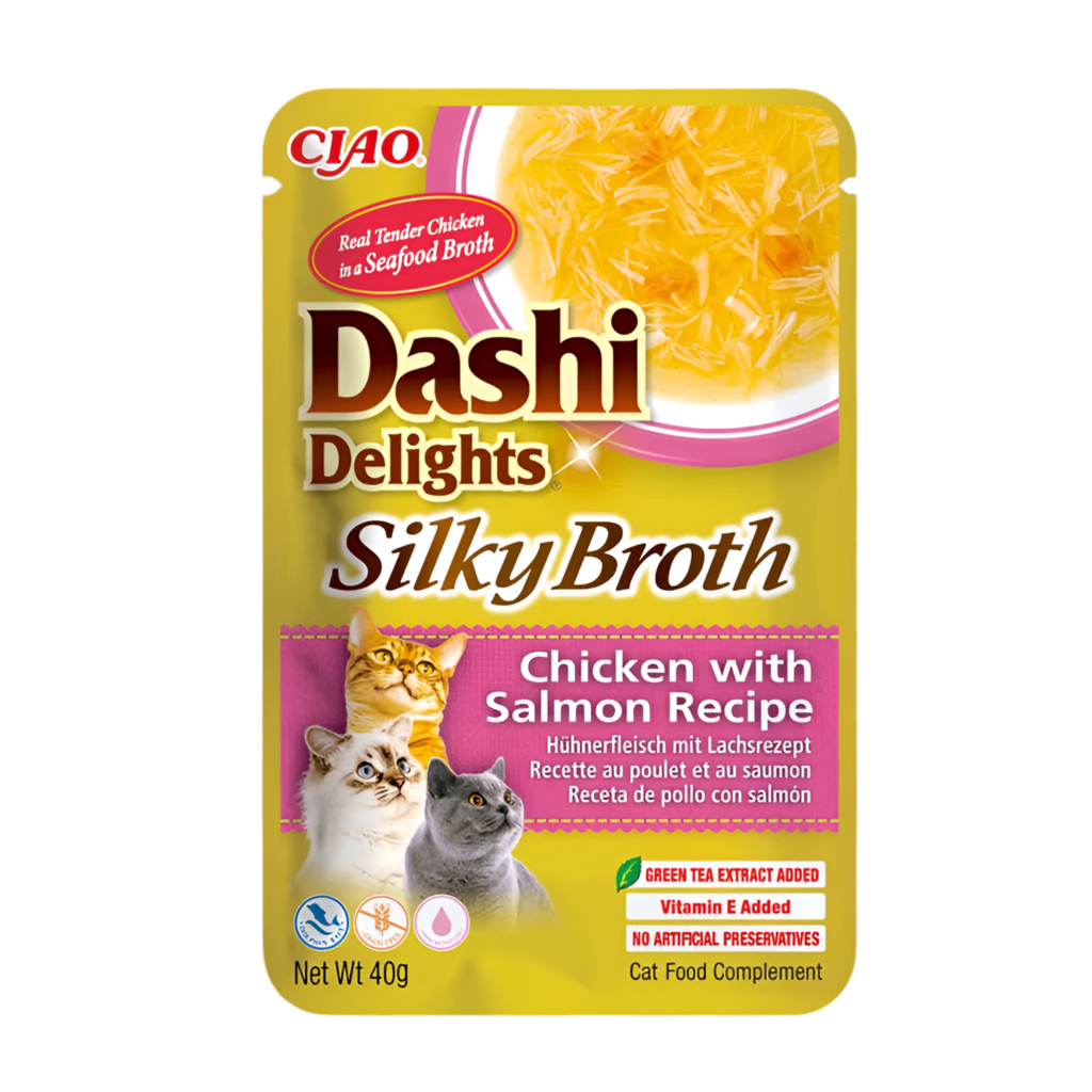 Inaba Dashi Silky Broth pollo con salmón 40g para gatos