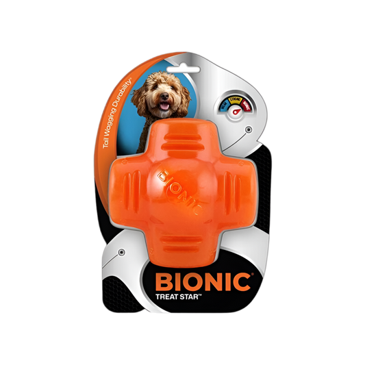 Juguete BIONIC Treat Star para perros rellenable y resistente