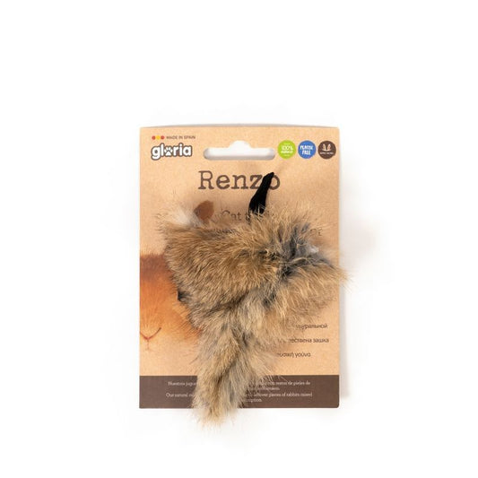 Juguete Gloria Renzo para gatos hecho con piel natural de conejo