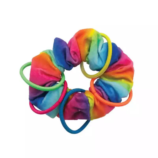 Juguete KONG Scrunchie para gatos con colores arcoíris, elásticos y catnip