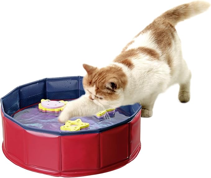 Karlie Kitty Lake piscina para gatos con juguetes flotantes