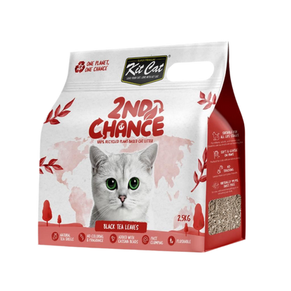 Kit Cat 2nd Chance arena vegetal de té negro guisante y yuca 2,5 kg para gatos