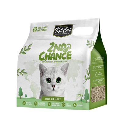 Kit Cat 2nd Chance arena vegetal de té verde, guisante y yuca 2,5 kg para gatos
