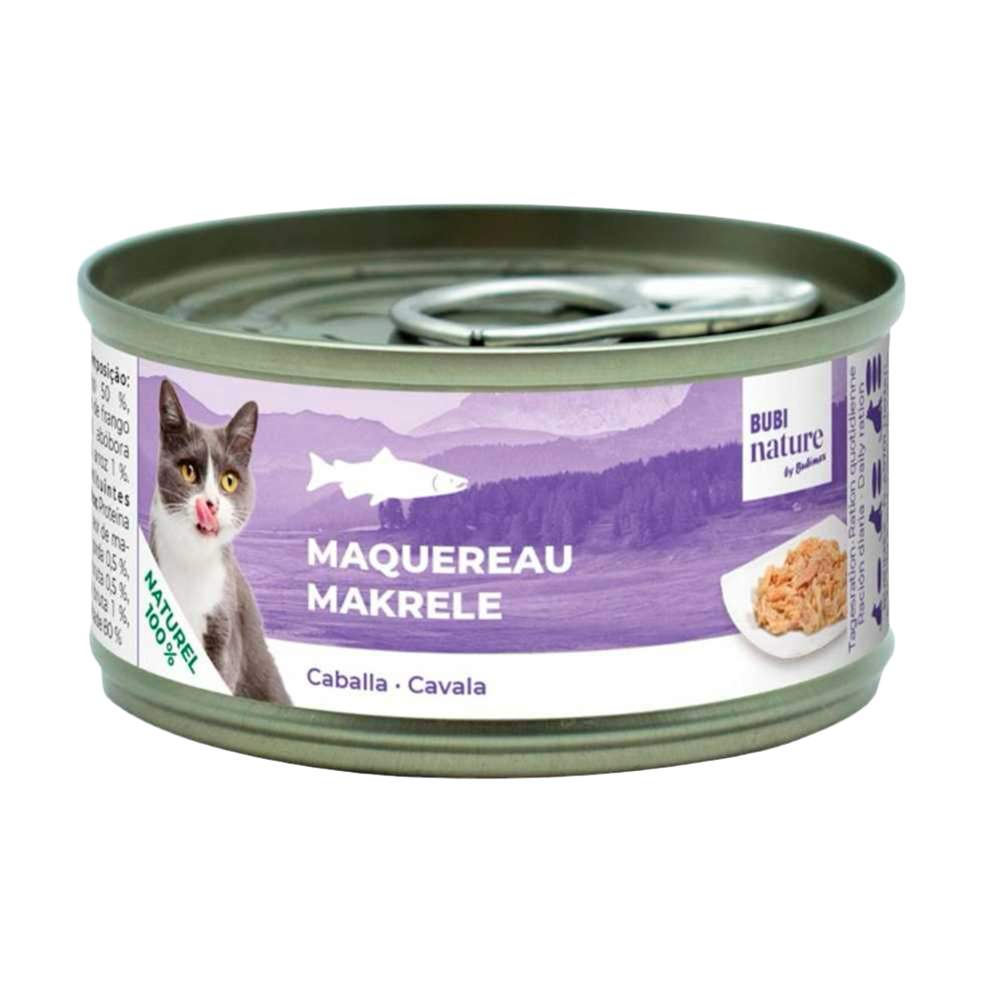 Lata Bubi Nature Caballa 70 g alimento complementario para gatos