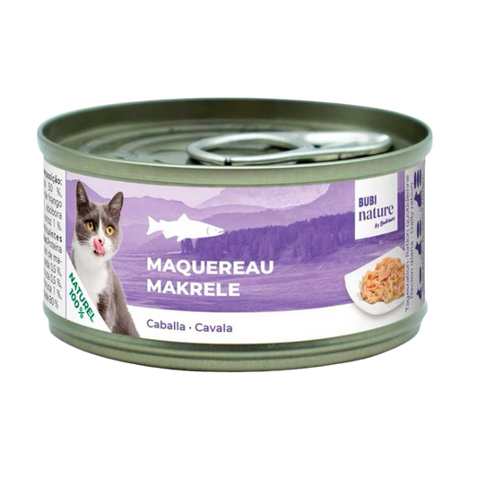 Lata Bubi Nature Caballa 70 g alimento complementario para gatos