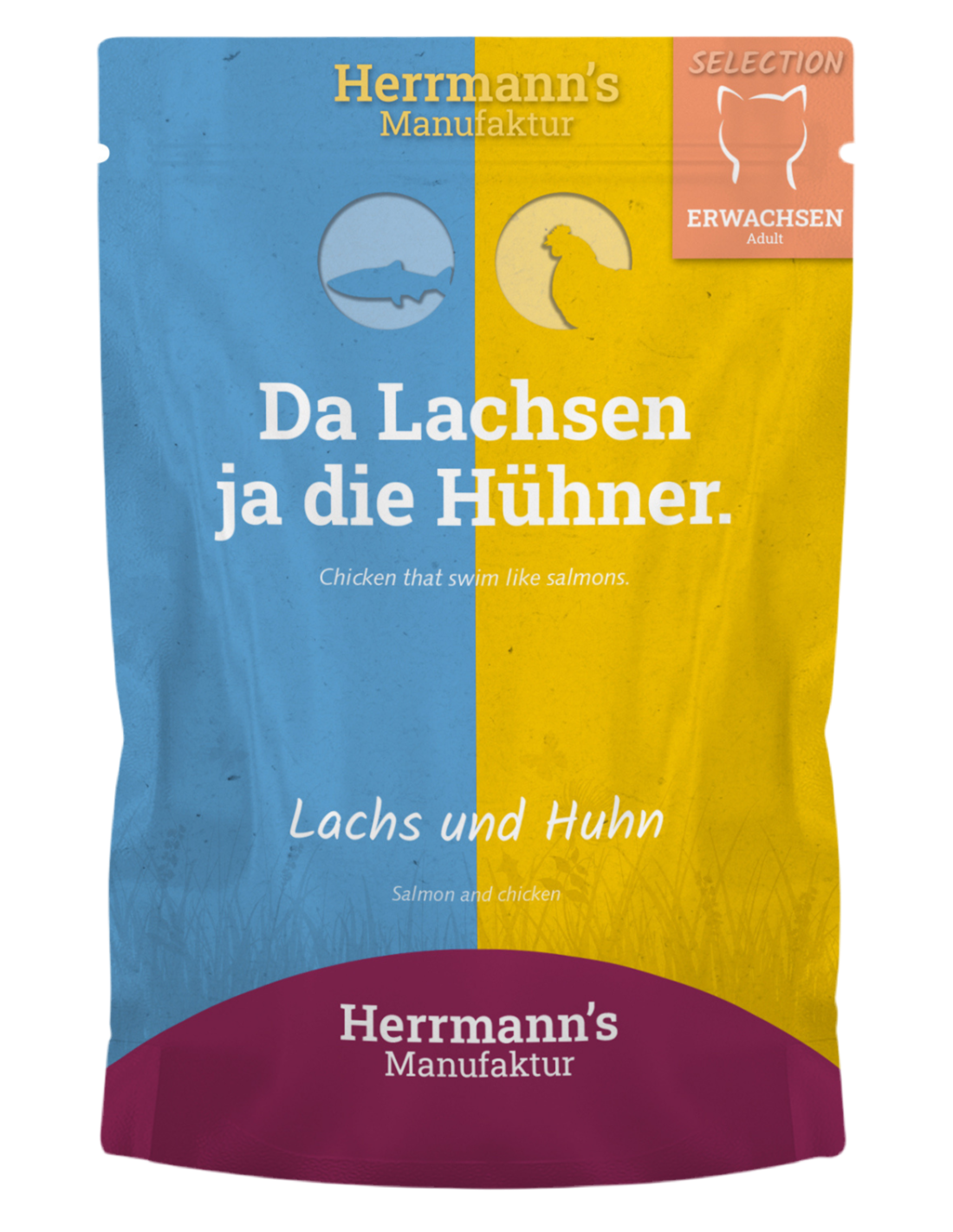 Lata HERRMANN’S Salmón y Pollo BIO 100g para gatos