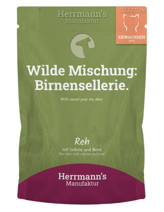 Lata HERRMANN’S Venado y Apio BIO 100g para gatos