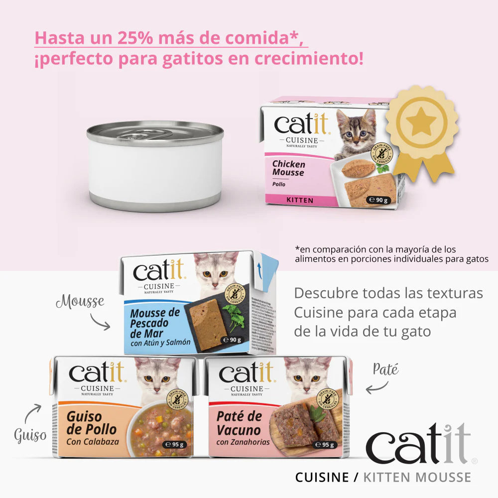 Lata de mousse para gatitos Catit Cuisine Kitten con pollo