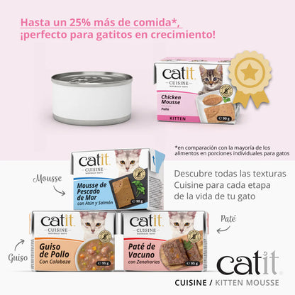 Lata de mousse para gatitos Catit Cuisine Kitten con pollo