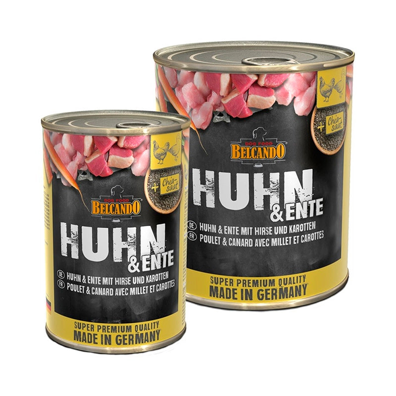 Latas Belcando de comida húmeda para perros sabor pollo y pato con mijo y zanahorias en formatos 400g y 800g