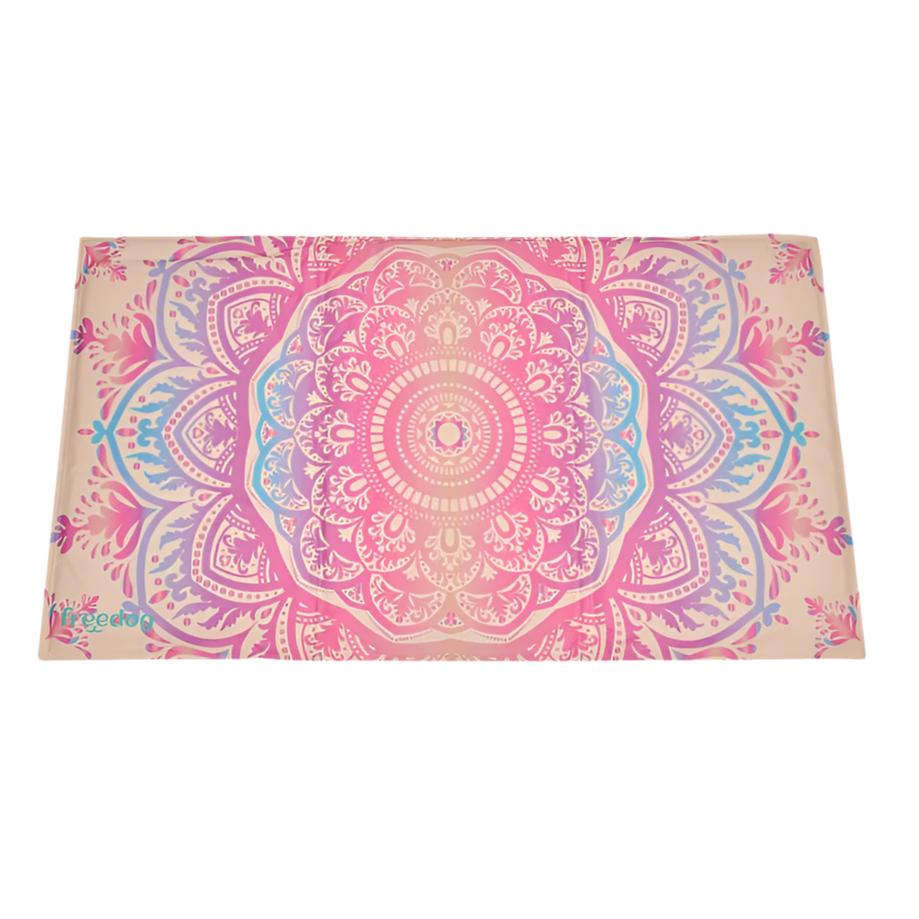MANDALA-ROSA - Alfombra refrescante eco Freedog para perros y gatos, mantiene fresco hasta 4 °C