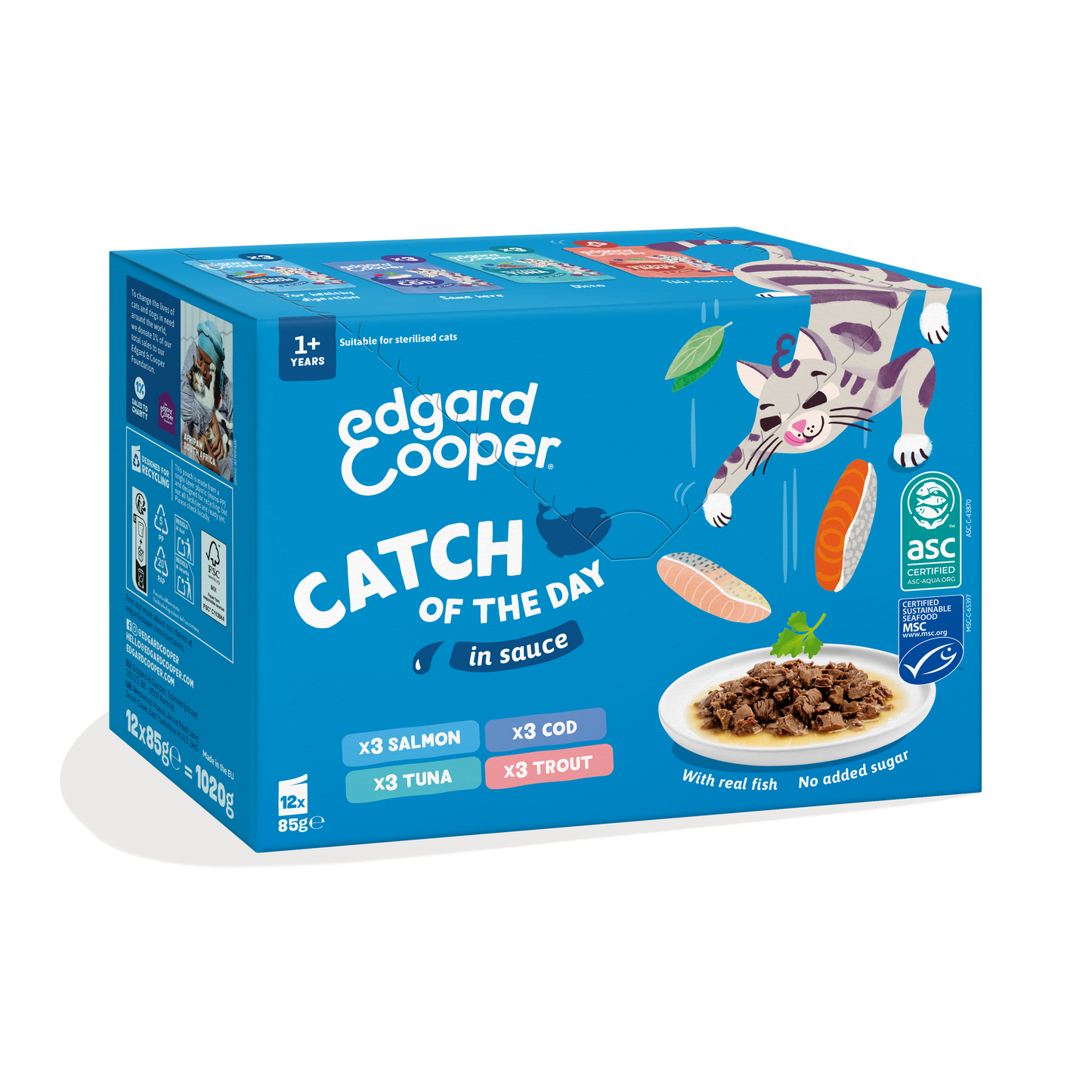 Multipack Edgar & Cooper Captura del Día en Salsa 8x85g para gatos