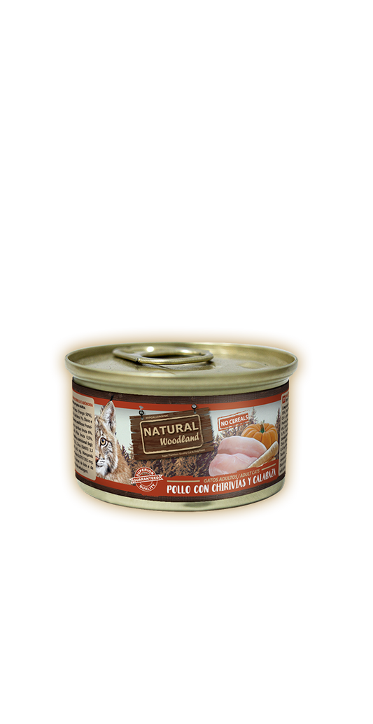 Natural Woodland comida húmeda para gatos pollo con pescado 85g