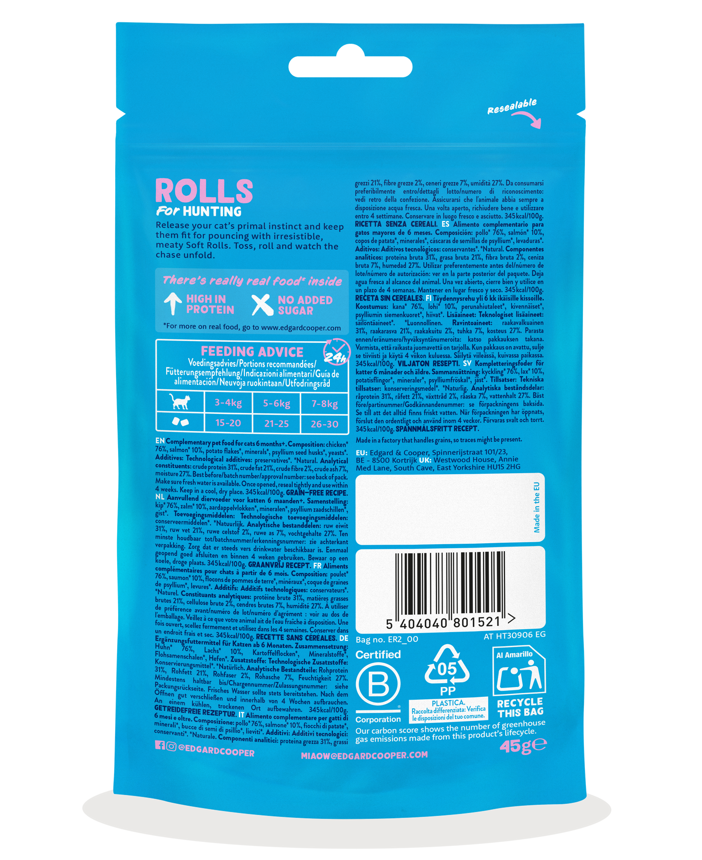 Edgard & Cooper | Rolls de salmón (45g)