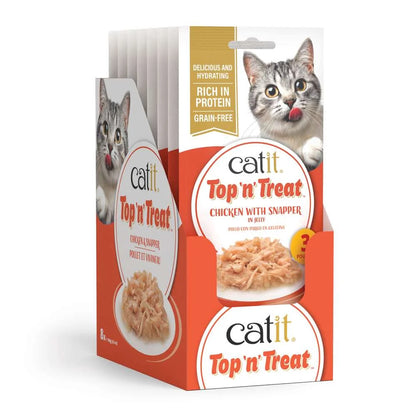 Pack 10 Catit Top N Treat Pollo con Pargo 3x60g para gatos
