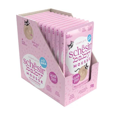 Pack 12 Schesir Baby Mousse Kitten pollo con hígado para gatitos