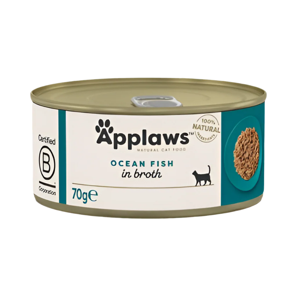 Pack 24 latas Applaws Pescado de mar 70 g para gatos – alimento húmedo natural y sostenible