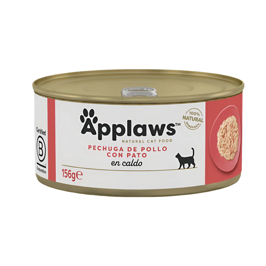 Pack 24 latas de pollo con pato para gatos – alimento complementario natural