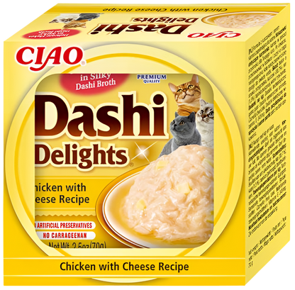 Pack 6 unidades Dashi Delights Pollo con Queso para gatos