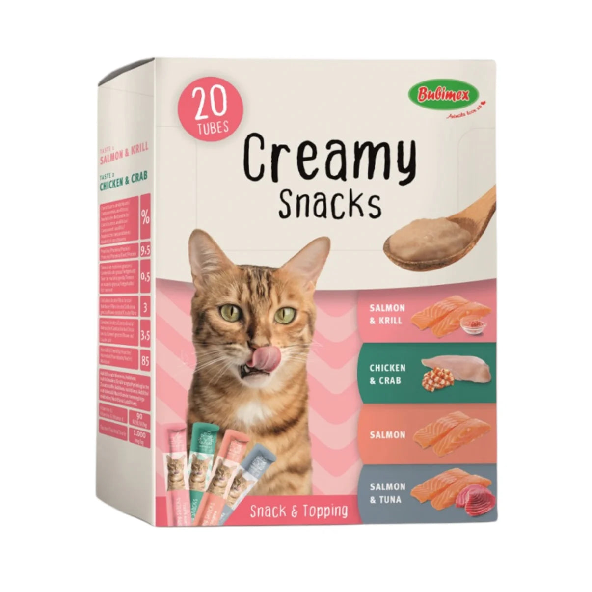 Pack Bubi Creamy 20 snacks cremosos para gatos sabores variados