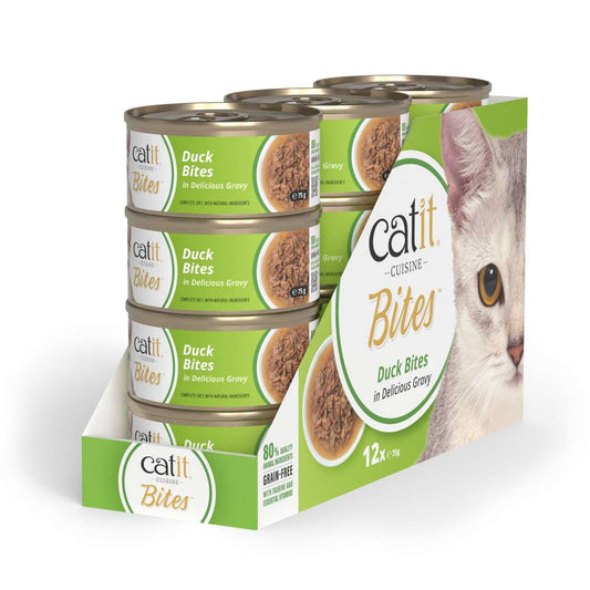 Pack Catit Cuisine Bites de pato 12 latas comida húmeda para gatos