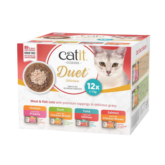 Pack Catit Cuisine Duet 12 latas con 4 sabores variados