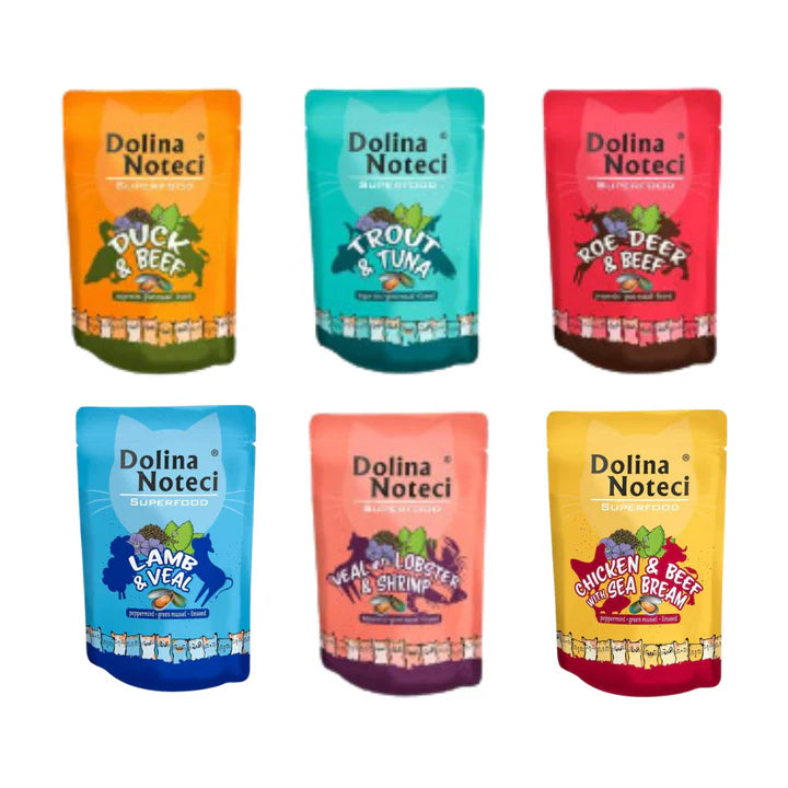 Pack Dolina Noteci Superfood gato 6 sabores comida húmeda 85g