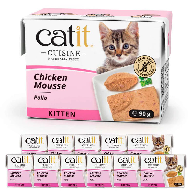 Pack ahorro 12 bricks mousse para gatitos Catit Cuisine Kitten pollo
