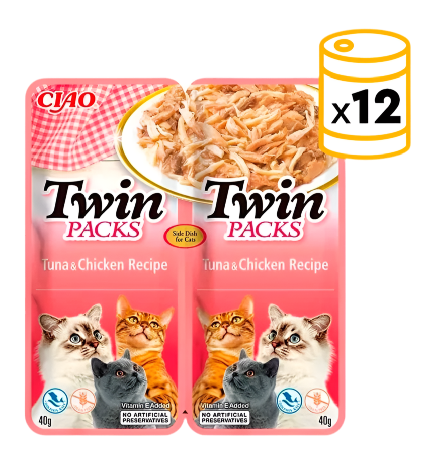 Pack ahorro Inaba Twin Pack Atún y Pollo 12x2x40g comida húmeda para gatos