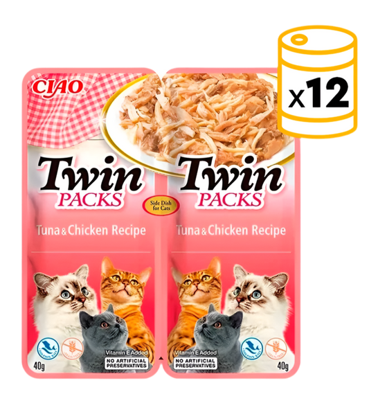 Pack ahorro Inaba Twin Pack Atún y Pollo 12x2x40g comida húmeda para gatos