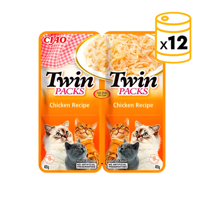 Pack ahorro Inaba Twin Pack Pollo 12x2x40g comida húmeda para gatos