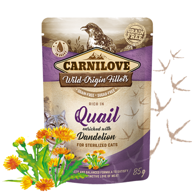 Pack de 18 sobres Carnilove pollo y codorniz en salsa para gatos esterilizados