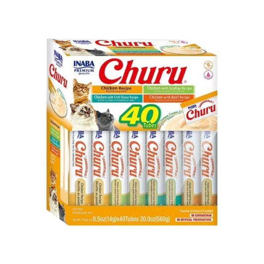 Pack de 40 tubos Inaba Churu variedades de pollo para gatos