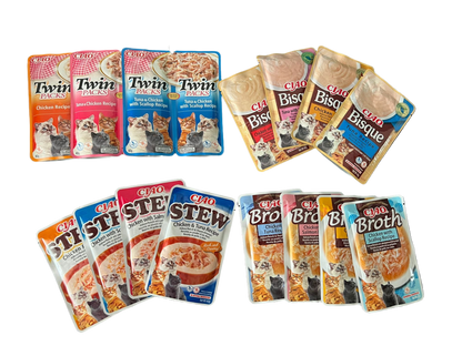 Pack de prueba Inaba de comida húmeda complementaria para gatos con recetas variadas