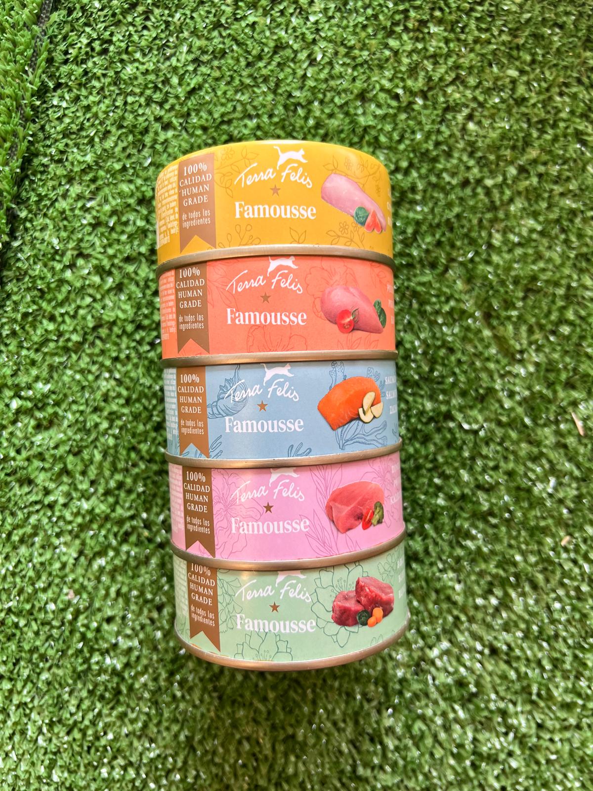 Pack variado Terra Felis Famousse 5 sabores 5x80g para gatos