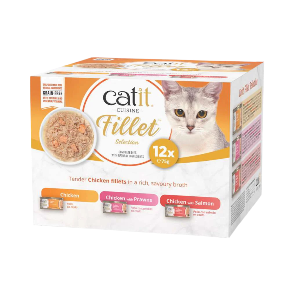 Pack variado comida húmeda gatos sin cereales Catit Cuisine Fillet