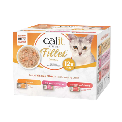 Pack variado comida húmeda gatos sin cereales Catit Cuisine Fillet