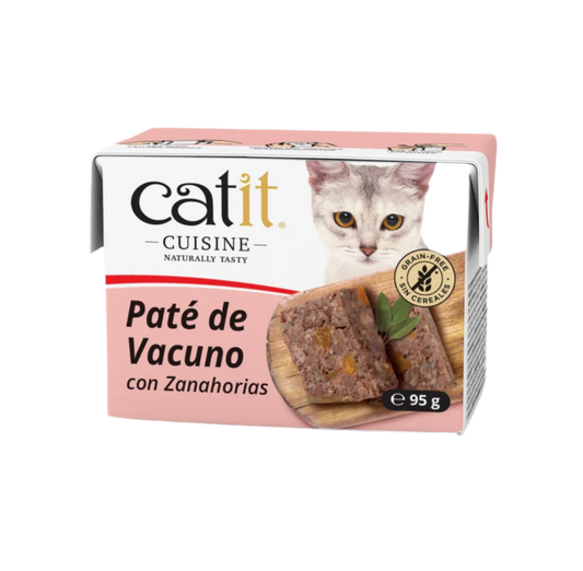 Paté Catit Cuisine para gatos vacuno con zanahoria textura suave