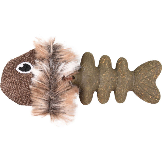 Pez de catnip para gatos con plumas y textura natural Flamingo