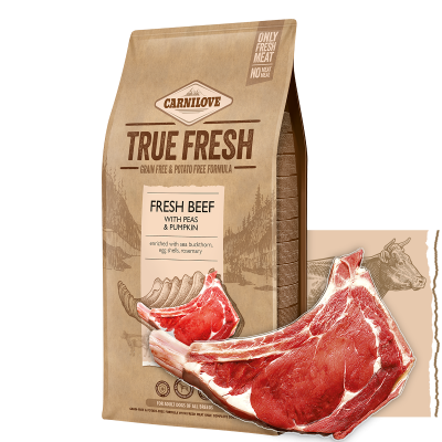 Pienso Carnilove True Fresh ternera con guisantes y calabaza para perros