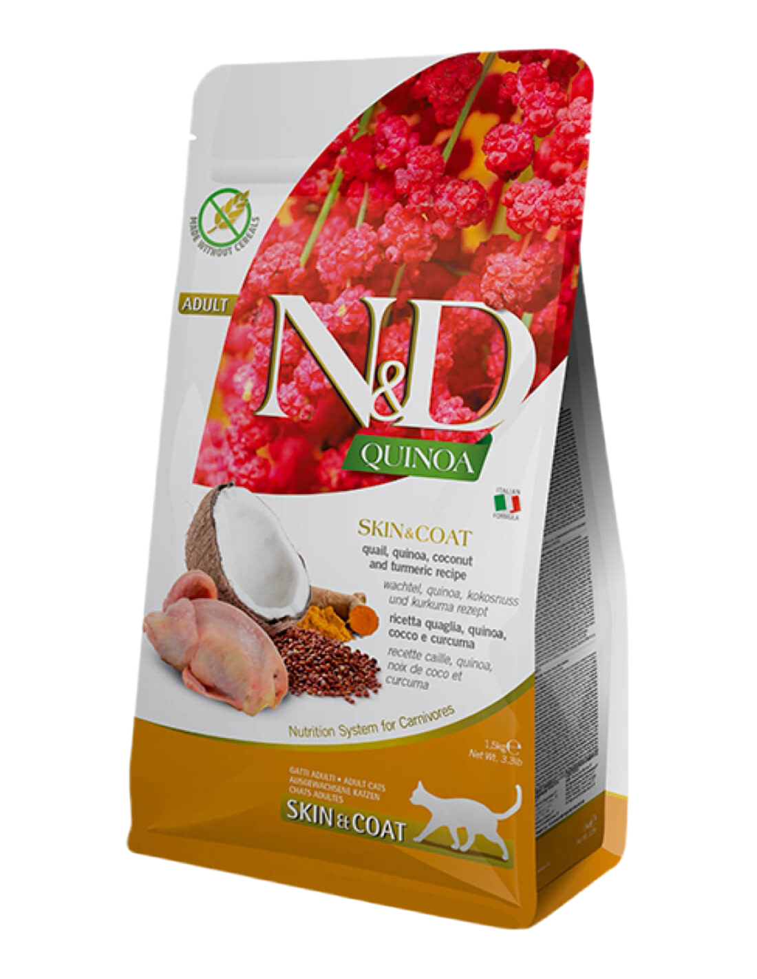 Pienso Farmina N&D Quinoa Skin&Coat codorniz coco gato