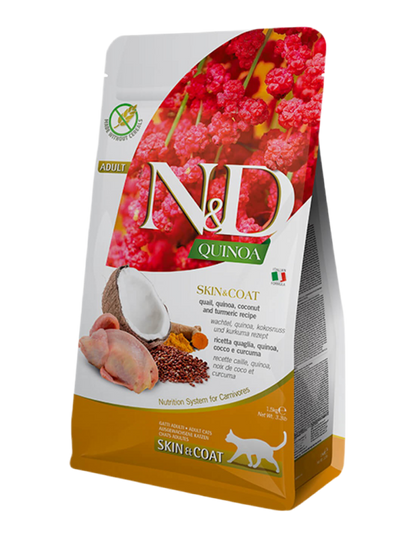 Pienso Farmina N&D Quinoa Skin&Coat codorniz coco gato