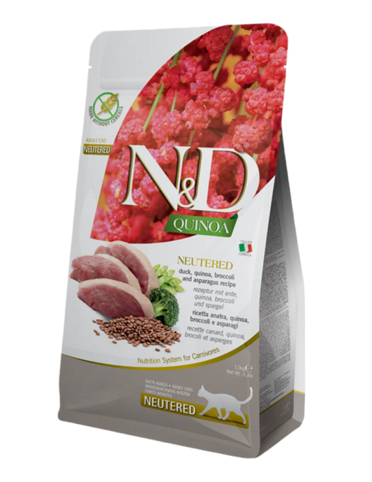 Pienso Farmina N&D Quinoa esterilizados pato brócoli 5kg gato