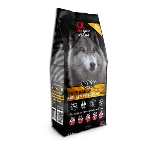 Pienso semi-húmedo Alpha Spirit Aves de Corral para perros
